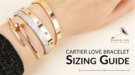 cartier love bracelet sizing chart